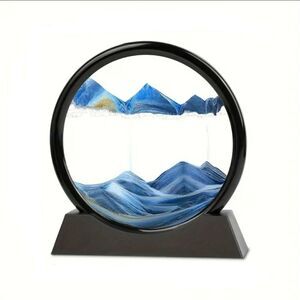 3D Moving Sand Art Desk Display with Rotating Stand - Calming Visual Effects